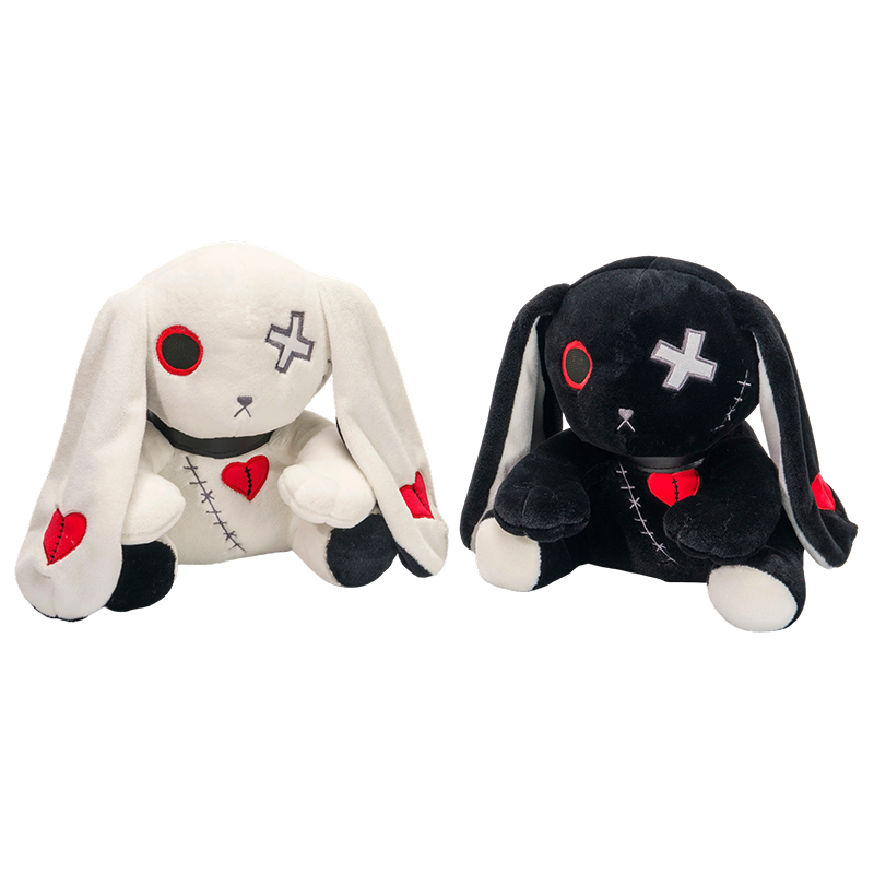 Ainmhí Fantasy coinín dubh bán bréagáin plush
