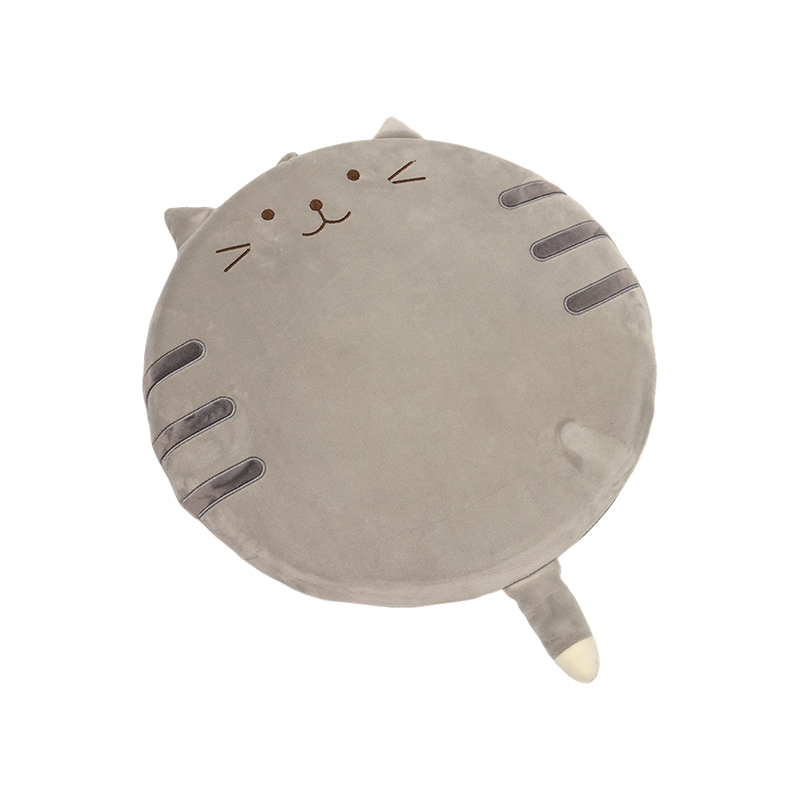 Cat miongháire liath cúisíní plush