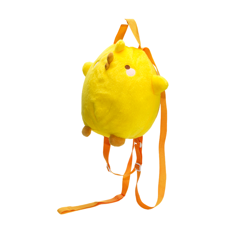 Cnapsack plush ainmhí buí cruinn