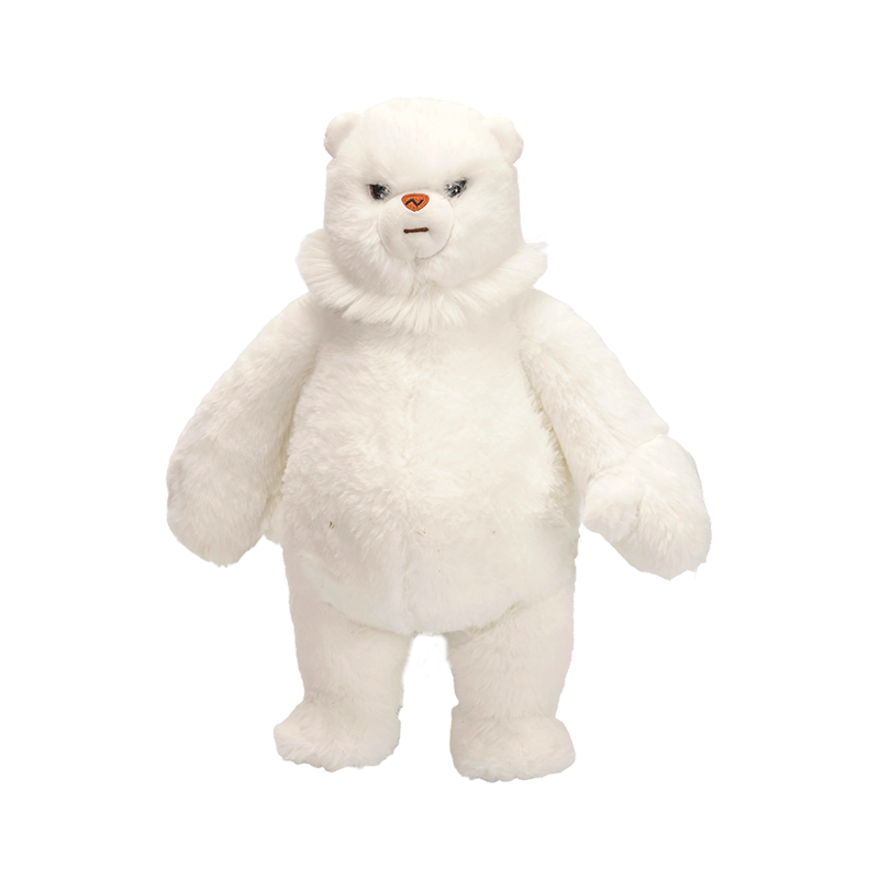 Bréagáin plush béar bán ionmholta ina seasamh