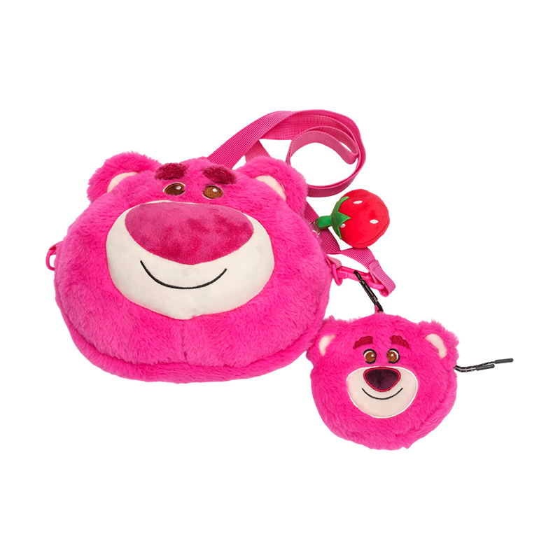 Béar bándearg adorable backpack plush