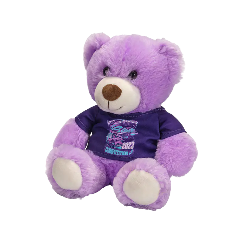 Bréagáin plush béar corcra cóirithe gleoite Bréagáin plush béar corcra cóirithe gleoite