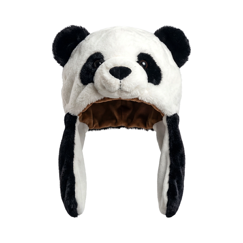 Hata plush panda dubh & bán clasaiceach