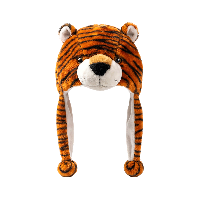 Tíogair-stiall béar hata plush